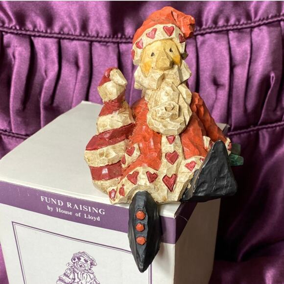 Vintage Santa Clause Ceramic Stocking Hanger Shelf Sitter Decor Primitive Folksy - Picture 4 of 10